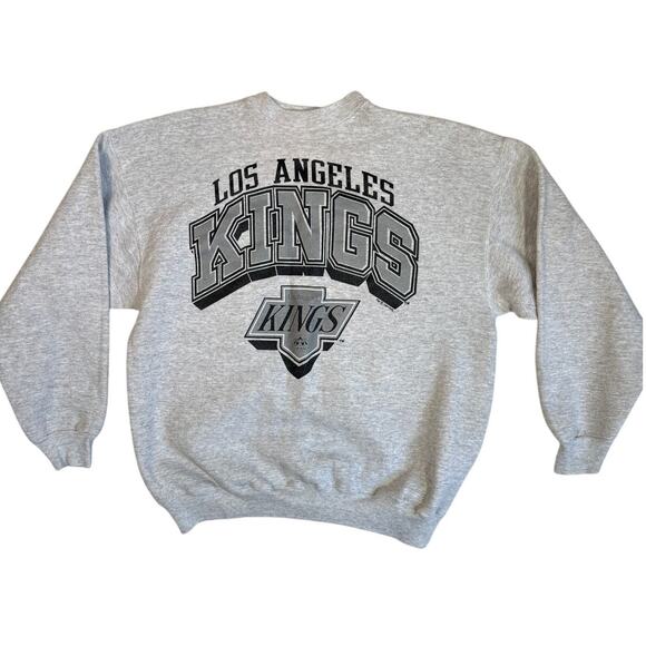 LA Kings NHL Vintage 90s Heather Gray Sweatshirt Unisex Medium - Picture 1 of 4